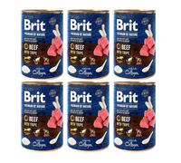 BRIT Premium by Nature Beef and tripes - nourriture naturelle pour chiens à base de bœuf et d'abats - 6x400 g