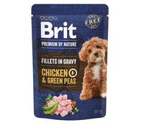 BRIT Premium By Nature Dog Fillets in Gravy au poulet et petits pois 24x85g