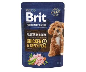 BRIT Premium By Nature Dog Fillets in Gravy au poulet et petits pois 24x85g