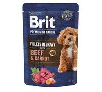 BRIT Premium By Nature Dog Fillets in Gravy avec du bœuf et des carottes 24x85g