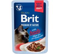 BRIT Premium By Nature Fillets in Gravy for Sterilized cats avec de l'agneau 24x85g
