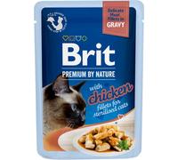 BRIT Premium By Nature Fillets in Gravy for Sterilized cats avec du poulet 24x85g