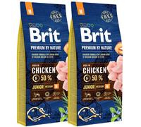 BRIT Premium By Nature Junior Medium M - Poulet pour chiots de races moyennes - 2 x 15 kg