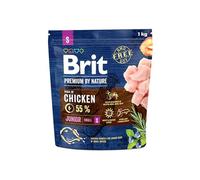Brit Premium by Nature Junior S - Nourriture sèche pour Chiots, Jeunes Chiens et chiennes allaitantes de Petites Races - Favorise la Digestion, Les articulations et la Croissance - 1 kg