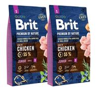 BRIT Premium By Nature Junior Small S - Poulet pour les chiots de petites races - 16 kg (2 x 8 kg)