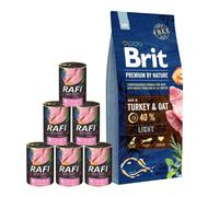 Brit Premium By Nature Light avec dinde et avoine 15kg + Surprise gratuite pour chien