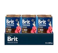 Brit Premium by Nature Lot de 6 boîtes de Nourriture Humide au bœuf et à la panse pour Chiens Adultes, Nourriture complète, 6 x 400 g