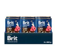 Brit Premium by Nature - Nourriture Humide au bœuf et à la panse pour Chiens Adultes - Nourriture complète - 6 x 800 g