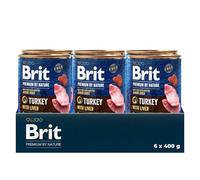 Brit Premium by Nature Nourriture Humide pour Chiens Adultes, Dinde avec Foie, 6 x 400 g