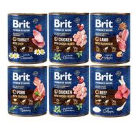 BRIT Premium by Nature - nourriture naturelle Mix de saveurs pour chiens - 6x800 g
