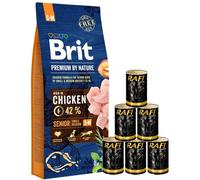 BRIT Premium By Nature Senior Small Medium S+M - Poulet pour chiens âgés de petites et moyennes races - 15 kg