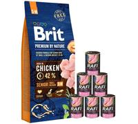 Brit Premium By Nature Senior S+M avec du poulet 15.Kg+ Surprise gratuite pour chien
