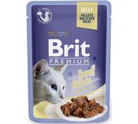 BRIT Premium Cat Delicate fillets in jelly avec du bœuf pour les chats 24x85g