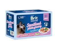 Brit Premium Delicate Multipack de Nourriture Humide pour Chats, Filets délicats en Sauce, Poulet, Saumon, Agneau et Canard, Nourriture Riche en protéines, 12 x 85 g
