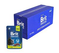 Brit Sachets de Nourriture Humide de qualité supérieure pour Chats stérilisés, goût Agneau en Sauce, sans additifs artificiels, 24 x 100 g