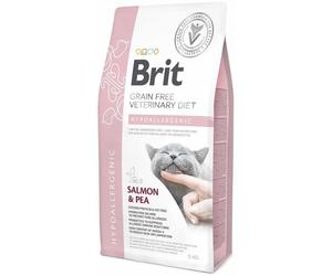 BRIT Veterinary Diets Cat Hypoallergenic - Nourriture vétérinaire sans céréales pour chats souffrant d'allergies - 5 kg