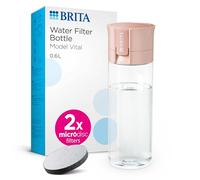 BRITA Bouteille filtrante Abricot (600 ml) avec 2 filtres MicroDisc - Bouteille de filtration d'eau portable pour l'hydratation en déplacement, filtre le chlore, les impuretés organiques, les hormones