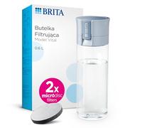 BRITA Bouteille filtrante bleu clair (600 ml) avec 2 filtres MicroDisc - L'emballage peut varier