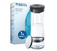 BRITA bouteille filtrante gris foncé (1,3 L), 1 filtre MicroDisc inclus - Réduit** certains PFAS***, le chlore, des particules fines