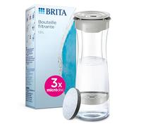 BRITA Bouteille filtrante Gris Pastel, réduit le chlore, le plomb et autres impuretés organiques pour une eau du robinet plus pure, 3 filtres MicroDisc inclus