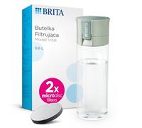 BRITA Bouteille filtrante vert clair (600 ml) avec 2 filtres MicroDisc - Bouteille filtrante portable pour l'hydratation en déplacement, filtre le chlore, les impuretés organiques, les hormones et les