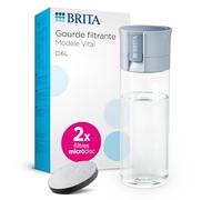 BRITA Bouteille Filtrante Vital 0,6L Bleu Clair Inclus 2 MicroDiscs
