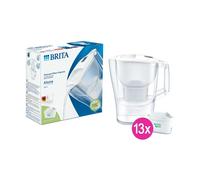 BRITA Carafe filtrante 2.4L Aluna Blanche + 13 cartouches filtrantes MAXTRA PRO (filtre aussi les PFAS)