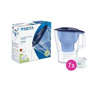 BRITA Carafe filtrante 2.4L Aluna Bleue + 7 cartouches filtrantes MAXTRA PRO (filtre aussi les PFAS)