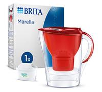 BRITA Carafe Filtrante Marella Rouge (2,4l) incl 1 cartouche filtre eau robinet MAXTRA PRO All-in-1 réduit PFAS,calcaire, chlore, certaines impuretés et métaux indicateur temporel, éco-emballage