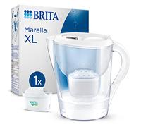 BRITA Carafe Filtrante Marella XL Blanche (3,5l) incl 1 cartouche filtrante eau robinet MAXTRA PRO All-in-1 réduit PFAS,calcaire, chlore, certaines impuretés et métaux indicateur temporel