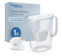 BRITA carafe filtrante MAXTRA Style Essential, 1 cartouche Pure Performance | Blanche, 2,4 L, BRITA Smart Light LTI, couvercle rabattable, réduit* des impuretés, certains PFAS**, chlore et métaux