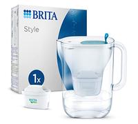 BRITA Carafe Filtrante Style Bleue (2,5l) incl 1 cartouche filtre eau robinet MAXTRA PRO All-in-1 réduit PFAS, calcaire, chlore, certaines impuretés et métaux indicateur temps et volume versé