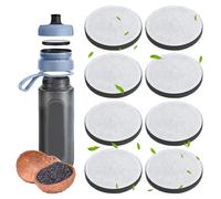 Brita Fill and Go Lot de 8 filtres à eau de rechange pour bouteilles et carafes, filtres à charbon actif réduisant le chlore, les microparticules et les impuretés