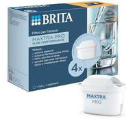 BRITA Filtre à eau robinet MAXTRA PRO All-in-1 lot de 4 filtres - Réduit le chlore, le calcaire, le PFAS et les métaux, filtre original compatible avec le verrou d'eau filtrant BRITA