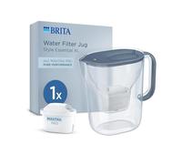 BRITA Filtre à eau Style Essential XL bleu pierre (3,6 l) avec 1 x Maxtra Pro Pure Performance - Grande verseuse filtrante avec LED Smart Light & couvercle à rabat, filtre les impuretés et plus encore