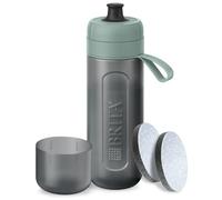 BRITA Bouteille filtrante sport modèle Active vert foncé (600 ml) avec 2 filtres MicroDisc - Bouteille compressible sans BPA, filtre le chlore, les impuretés organiques, les hormones et les pesticides
