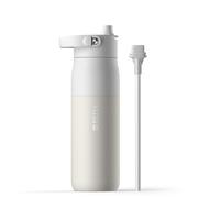 BRITA LARQ Essential gourde isotherme Blache (680 ml) en acier inoxydable avec paille intégrée, double paroi isolante,(conserve l'eau froide 24h), poignée amovible soft-touch