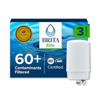 Brita Lot de 3 filtres de rechange Elite pour système de montage de robinet, réduit 99% du plomb, fabriqué sans BPA, blanc