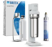 Brita - Machine À Soda Sodatrio Blanche + 1 Cylindre Co+ 1 Bouteille Verre 1l + 1 Bouteille Isotherme 0.65l