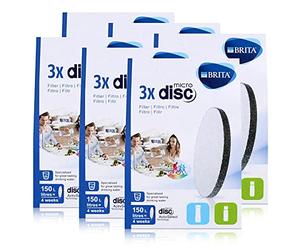 BRITA MicroDisc - Lot de 3 Filtres à Eau Compatibles Avec Bouteilles Fill&Go et Carafes Fill&Serve (Lot de 6)