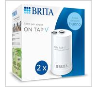 BRITA ON TAP V (600 L) Lot de 2 cartouches de filtre à eau de rechange pour une eau durable de bon goût, réduit les micro particules, PFAS, métaux lourds et autres substances qui altèrent le goût