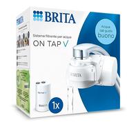 BRITA ON TAP V Système de filtre à eau, comprend 1 cartouche : eau durable et de bon goût directement du robinet, réduit les microparticules, PFAS, métaux et substances qui affectent le goût.