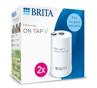 BRITA Pack de 2X filtres à Eau on Tap V (= 4 Mois de Filtration) - pour Une Eau filtrée au goût agréable instantanément, Directement Depuis Votre Robinet de Cuisine.