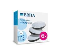 BRITA Pack de 6 filtres Microdisc, pour bouteilles et gourdes filtrantes, réduit le chlore, le plomb et autres impuretés pour une eau du robinet plus pure