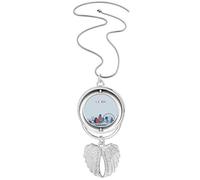 Britain UK London Eye Bridge Tower Collier avec pendentif ailes d'ange Bleu