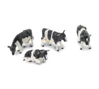Figurines vaches noires et blanches - TOMY - Lot de 4 - Accessoires pour la gamme Britains