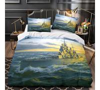 Britannique King George V Cuirasse 3D Imprimé Militaire Housse De Couette Pour Adultes Et Enfants Housses De Couettes Microfibr À Glissière Avec Taies Parure De Lit 3 Pièces Super King（260x220cm）