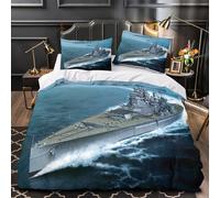 Britannique King George V Cuirasse Pour Adultes Et Enfants 3D Imprimé Militaire Housses De Couettes Housse De Couette Parure De Lit Avec Taies Microfibr À Glissière 2 Pièces Single（140x200cm）