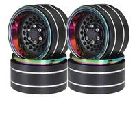 BritBolt 1,9 Pouce de moyeu de Roues coloré en métal Compatible avec 1 à 10 Voitures de Robot RC comme RR10 Wraith et des modèles similaires(Black)