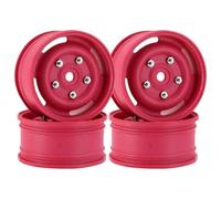 BritBolt 4pcs 1,9 Pouce 96 mm Pneus en Caoutchouc avec Roues en Plastique compatibles avec 1 10 Voitures de Robot RC à l'échelle et des modèles similaires comme Wraith Yikong D110(Red Wheel hub)